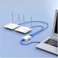 Miniatyrbild 2 av 5: RJ45 Nätverk Switch 2 Port LAN Ethernet Nätverksbox Switch RJ45 Splitter Dubbel 2-vägs Port Manuell Sh