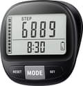 3D Pedometer with Clip and Strap, Accurately Calculates Walking Distance and Calorie Consumption, 7-Day Memory Function.