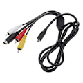 Miniatyrbilde 1 av 5: Mini USB til 3 RCA-kabel for Sony Handycam videokamera DCR-DVD, DCR-HC, DCR-SR, DCR-SX, DEV, HDR-CX, HDR-HC