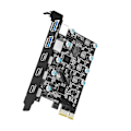 Pikkukuva 1 / 5: PCIe-laajennuskortti 5 porttiin (3X USB C, 2X USB 3.0-A) PCI-laajennuskortti /8/7 ja OS 10.8.2 -käyttöjärjestelmille