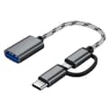 Miniatyrbillede 2 af 4: 2-i-1 Type C / Micro USB til USB 3.0 OTG Adapter Datatransmissionskabel til Android