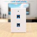 Miniatyrbilde 4 av 5: 4 Stykker 2 Port Ethernet Veggplate, RJ45 Cat6 Hunn til Hunn Inline Koblingsstykke Frontplater