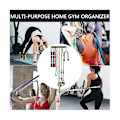 Miniatyrbillede 3 af 5: 1 STK Multi-Gym Udstyrsopbevaringsstativ Modstandsbånds Opbevaringsbøjle Vægtstangsstativ Kraftigt Gymnastikstativ