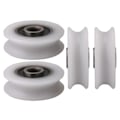 Miniatyrbillede 1 af 3: 4 stk. 4x20x6,5x7,4 mm Hvid Indre Dia 4 mm U-spor Nylon Trækhjul til Skydedør