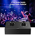 Miniatyrbillede 5 af 5: 4-vejs 3,5 mm Jack Audio Switch Stereo Bi-Directionel Audio Switch Splitter Box 4 ind 1 ud Hovedtelefon