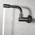Miniatyrbillede 5 af 5: Roterende Sort Enkelt Koldt Vand Mixer Massiv Messing Køkkenvask Armatur Moppebassin Vandhaner