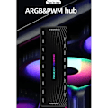 Miniatyrbild 4 av 5: 1 till 9 PWM & ARGB Fläktnav Delare 4-polig PWM 3-polig Adressbar RGB Adapter SATA-gränssnitt Koncentrator