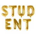 Enormous Student Letter Balloons Gold 80cm High