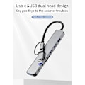 Miniatyrbild 2 av 5: USB-dockningsstation, 8-i-1-hub, med PD100W, SD/TF, Audio 3.5, 4 USB-portar, för bärbara datorer, T
