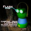 Miniatyrbilde 5 av 5: LED Frosk Barn Camping Lanterne & Hodelykt Combo - 2 Lysmoduser | Nedfellbar Håndtak | Barnevennlig | Batteri Lanterne for Camping, Nødsituasjon, Orkan