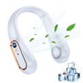 Bærbar halsventilator, USB genopladelig ventilator, lydløs bladløs ventilator med 5 hastigheder, til kontor, sport, rejser, camping