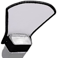 Miniatyrbilde 1 av 3: Blitsdiffusorreflektor, 2-sidig hvit/sølv Bend Bounce blitsreflektorsett med elastisk stropp for Speedlight-blitser (hvit/sølv)