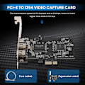 Pikkukuva 5 / 5: Pci-e Pci Express Firewire -kortti, Ieee 1394 -ohjainkortti Firewire-kaapelilla, videoille, äänille Tr