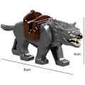 Miniatyrbillede 4 af 5: 9 stk./sæt Bygningsklodser med Dyr fra Byen, Zoo-figurer, Model af Mammut og Sabeltand, Pædagogiske Legetøj