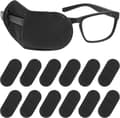 12-pack - Eye Patch - Adjustable Eye Patch - Suitable for Glasses - Suitable for Amblyopia, Strabismus - 12*5.5 cm - Black