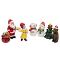 Miniatyrbillede 4 af 5: 7 Stk. Kreativ Jule Statue Resin Landskabs Ornamenter til Stue