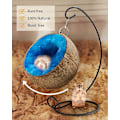 Miniatyrbilde 4 av 5: Burstall seng, hamstergjemmested, burstalltilbehør, burstallleker, stor kokosnøttskall hamster seng hus med varm pute gjemmested for kanin