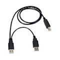 Miniatyrbilde 3 av 5: Dobbel USB 2.0 Hann til Standard B Hann Y-kabel 80 cm for skriver & skanner & ekstern harddisk