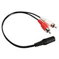 Miniatyrbillede 5 af 5: 3,5 mm 1/8'' Stereo Hun Til 2 Han RCA Jack Adapter Aux Audio Y Kabel Splitter
