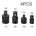 Miniatyrbilde 1 av 5: 4 stk. 1/4 3/8 1/2 Stål Luftslagnøkkel Adapter Konverter Sokkelsett Reduksjonsdriver Disse Adapterne For Holdbarhet Og Lang Levetid