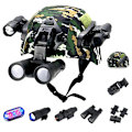 Miniatyrbild 1 av 5: Airsoft Paintball Snabbhjälm med Ficklampa Teleskop Stroboskopljus för Utomhusträning Jakt