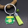 Miniatyrbillede 3 af 3: St. Patricks Dag Nøglering Grøn Hat Nøglering Firkløver Nøglering