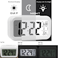 Miniatyrbillede 2 af 4: Digitalt Vækkeur LED Display Snooze Smart Lysstyrkesensor Til Soveværelse Hjemmekontor Og Rejser