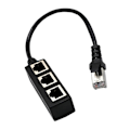 Pikkukuva 1 / 5: RJ45-jakajaliitin 1–3-suuntaiseen Ethernet-kaapelin pistorasiaan 8P8C-keskitin