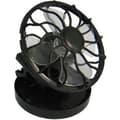 Miniatyrbillede 2 af 4: Mini bærbar solcelleventilator, miniventilator med fastgørelsesclips, rund base - sort, ideel til sommerbrug.