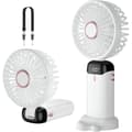 Bærbar ventilator. Mini bærbar ventilator, USB genopladelig. Lille lommeventilator med base - hvid.