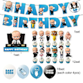 Miniatyrbild 2 av 5: Baby Boss Födelsedagsfest Dekorationer, Grattis på Födelsedagen Banner Tårtdekorationer Ballonger Set