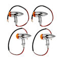 Miniatyrbilde 1 av 5: 4 stk/sett Krom Motorsykkel - Blinklys Indikatorlys Lampe Universal for ///
