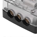 Miniatyrbilde 3 av 5: 3-veis strømfordelingsblokk jordingsfordeler lydsplitter 0 Gauge inn 4 Gauge ut Universal for bil
