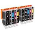 Miniatyrbilde 1 av 5: 2 Sett med 5 blekkpatroner for å erstatte Canon PGI-520 & CLI-521 Kompatibel/ikke-OEM fra Go Inks (10 blekk)