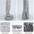 Miniatyrbild 3 av 5: Hårhandduk Superabsorberande Handduk Med Knapp Torkhuva Snabbtorkande Duschhårhuva (grå randig) (2-pack)
