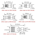 Miniatyrbillede 3 af 5: 10 Sæt SMA Adapter Kits SMA Han til /BNC/UHF/MCX/SMB/TV/TNC Hun