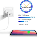 Miniatyrbild 2 av 5: iPad Pro Snabbladdare 3m Extra Lång iPad Pro Laddare 20W iPad Laddare USB C PD Block med Typ-C till C Kabel Sladdar för iPad Pro 129 iPad Pro 11