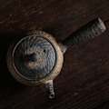 Miniatyrbillede 4 af 5: Japansk Grov Keramik Håndlavet Tekandevarmer Keramik Retro Tevarmer Lysestager Tekomfur Tekande