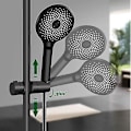 Miniatyrbillede 4 af 5: Brusehovedholder, universel sort brusehovedholder til 18-25 mm brusestang Solid ABS tykkere og opgraderet version Brusehovedholder, mat sort