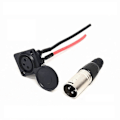Miniatyrbillede 1 af 5: Batterioplader Port 3-benet Inline Stik Jack Socket Til Scooter E-kørestol Hoved Rund Tre-hullers Opladningsport