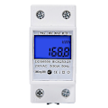 Miniatyrbilde 1 av 5: DIN-skinne kWh-måler 1-fase 2-leder LCD digital display forbruksenergi elektrisk kWh-teller AC110