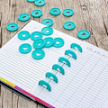 Miniatyrbilde 5 av 5: 60 Plastskiver for Løse Ark, 6 Farger, Discbound Ekspansjonsskiver Hjerte Perm Ringer