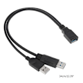 Miniatyrbilde 1 av 5: USB 2.0 A Hann til USB Hunn 2 Dobbel Dual Strømforsyning USB Hunn Splitter Skjøteledning Hub Lader For Skrivere Tilbehør
