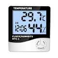 Miniatyrbillede 3 af 5: Temperatur- og fugtighedsmåler Dedikeret elektronisk display Termometer Hjem Indendørs Vægdisplay Re