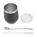 Miniatyrbild 1 av 5: Dubbelväggig Yerba Mate-teset i rostfritt stål, vatten Mate-tekopp med lock, sked, sugrör, Bombilla Fil