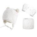 Miniatyrbilde 1 av 5: Vinter Baby Lue Skjerf Hansker Sett - Strikket 3 stk for Gutter Jenter (0-2 År)