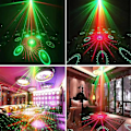 Miniatyrbilde 2 av 5: Scenebelysning DJ Disco Laserlys Projektor USB Lampe Bryllup Hjem Jul UV Dekor Scene Ferie Lyd