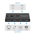 Miniatyrbild 4 av 5: Usb 3.0-switch 2 in 4 ut Kvm-dockningsstation Skrivardelningsenhet Monitoradapter Kvm-omvandlare