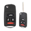 Miniatyrbillede 3 af 4: 3 Panic-knap Foldbar Fjernbetjening Flip Shell Nøglehus Cover Passer til CHRYSLER 300 2005-2007
