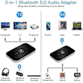 Miniatyrbillede 4 af 5: 2-i-1 Audio Transmitter Receiver Trådløs Bluetooth